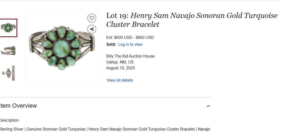 Brățară argint turcoaz Navajo „HS Sterling” – SUA 1980