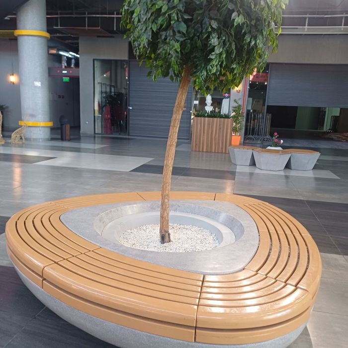 Скамейка из ДПК мраморная бетонная. Mramor skameka beton DPK