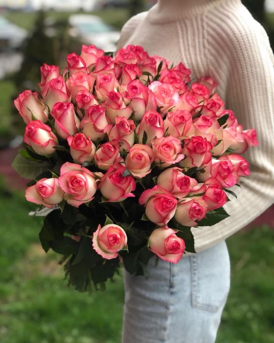 25 штук роза букет 60-70см