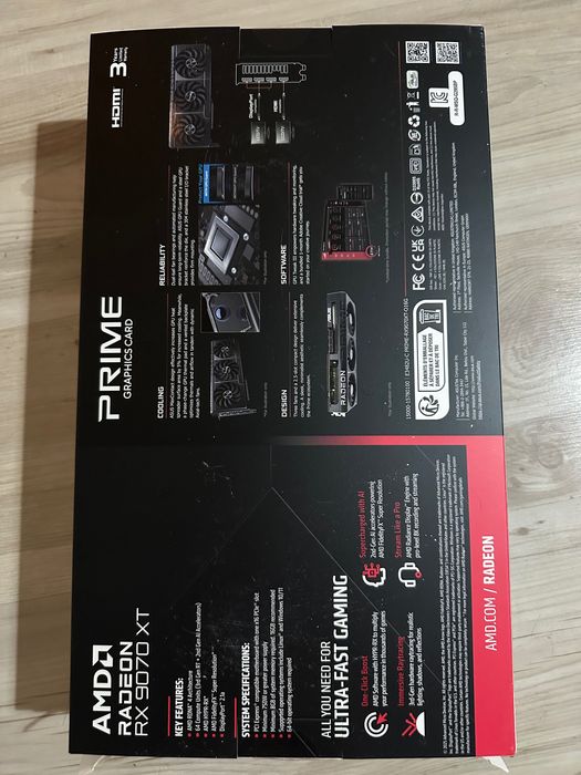 Placă video NOUĂ ASUS PRIME RX 9070 XT 16GB OC – Sigilată ||