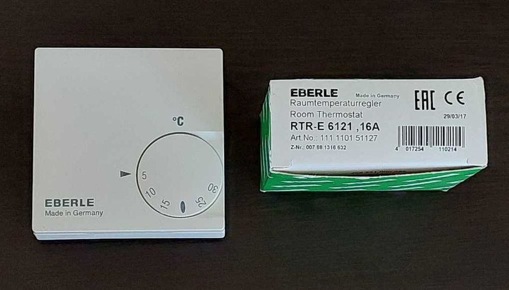 Нов стаен термостат EBERLE RTR-E 6121, 16A (произведен в Германия)