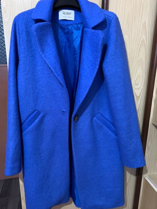 Дамско палто в син цвят