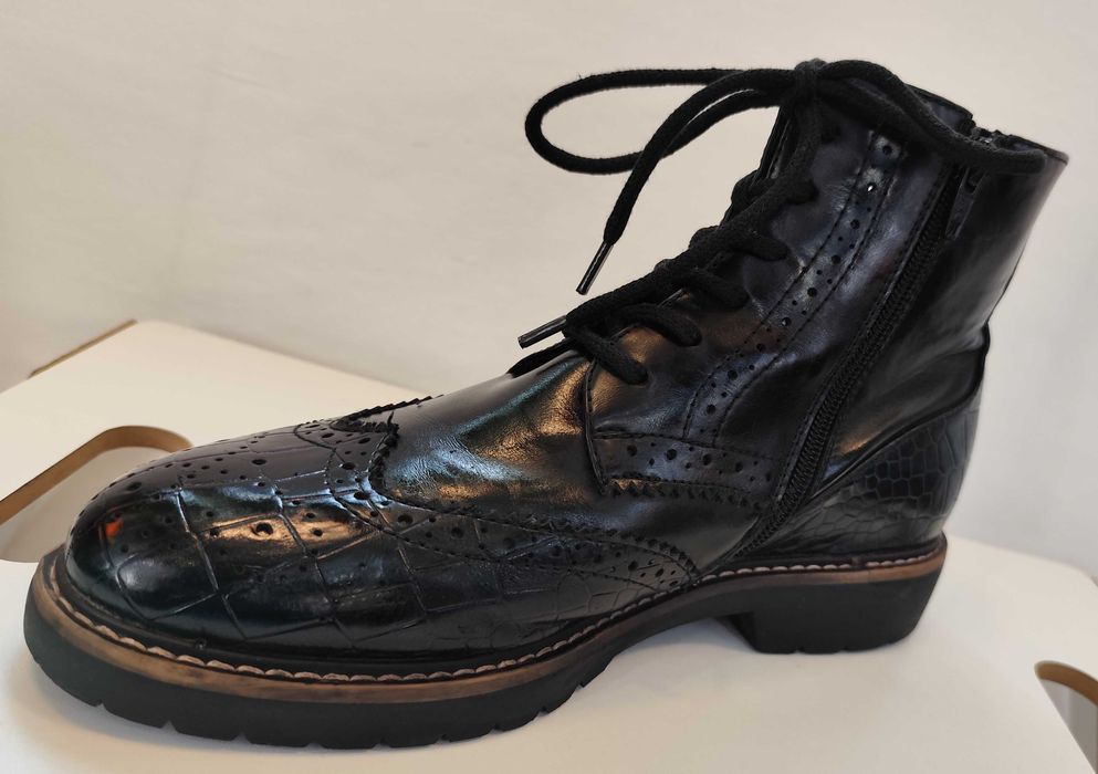 Ghete lace up brogue 40 Lav Artigianale piele naturala moale