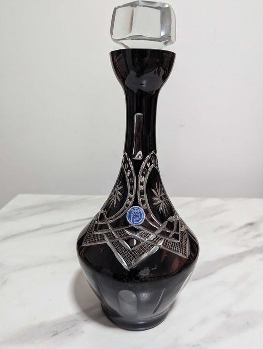 Serviciu cristal rubin Bohemia, BUZĂU PERLA LUX– carafă +cupă+4 pahare