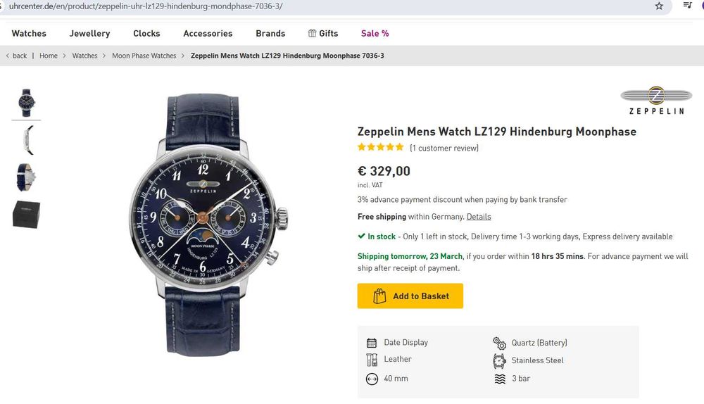 Zeppelin Moonphase Gents' Watch