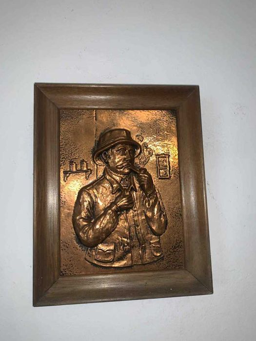 Tblou din cupru in rama de lemn