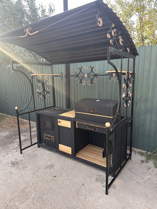 Мангал печь барбекю навес