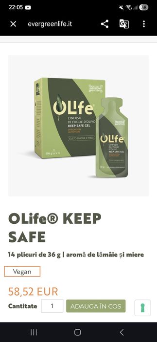 OLife gel - Infuzie de funze de maslin