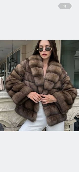 #135 Късо Палто от норка.Визон.Sobol.Естествена кожа с косъм.