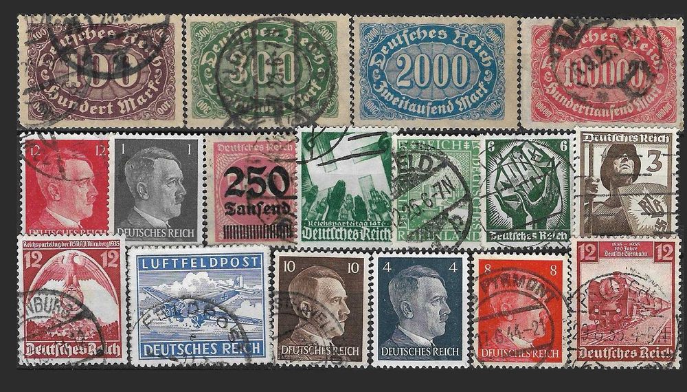 Super set timbre vechi Deutsches Reich WWII al doilea razboi mondial