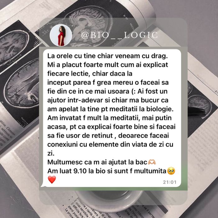 MEDITAȚII BIOLOGIE (bac și admitere medicină)