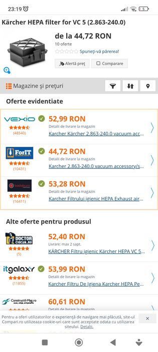 Filtru Hepa VC 5 - VC 5 Cordless