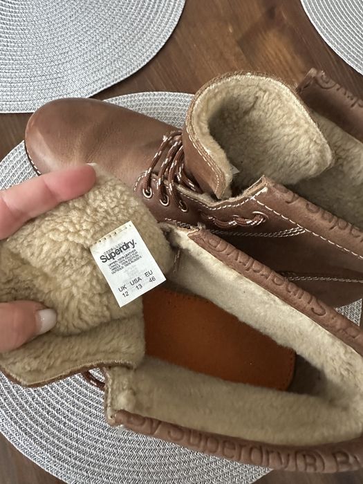 Мъжки зимни боти Superdry номер 46, топли, кафяви