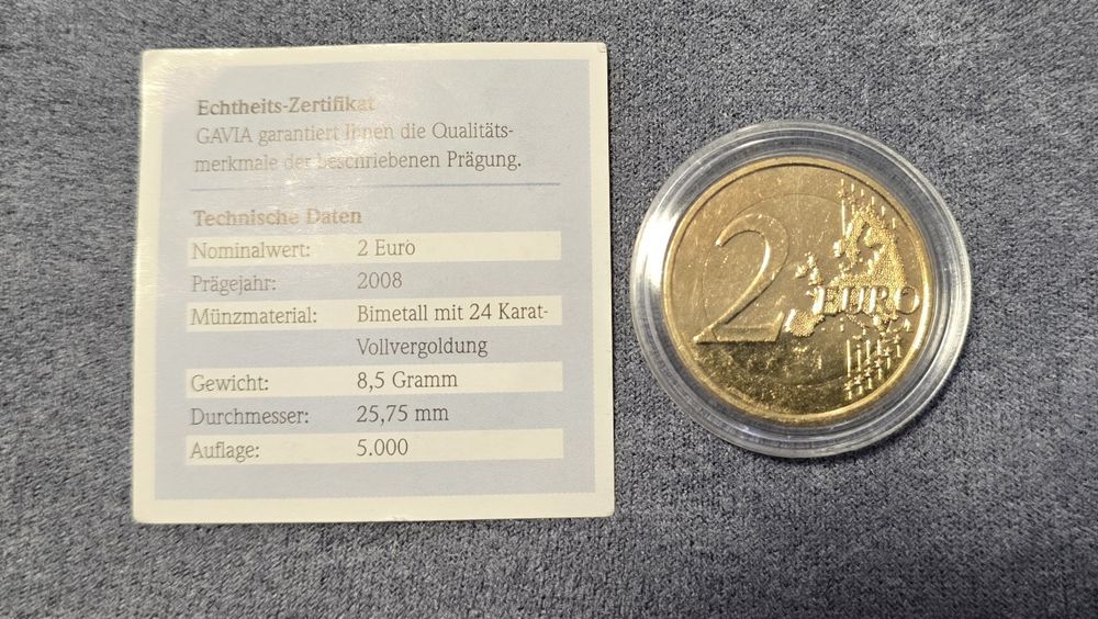 2€ Финландия 2008 Позлатена – 60 години Права на човека