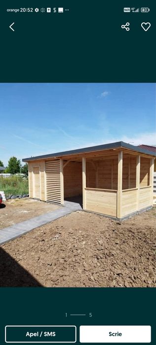 Terase, Foișoare, Pergole, Magazii, totul din lemn + tabla și acceso