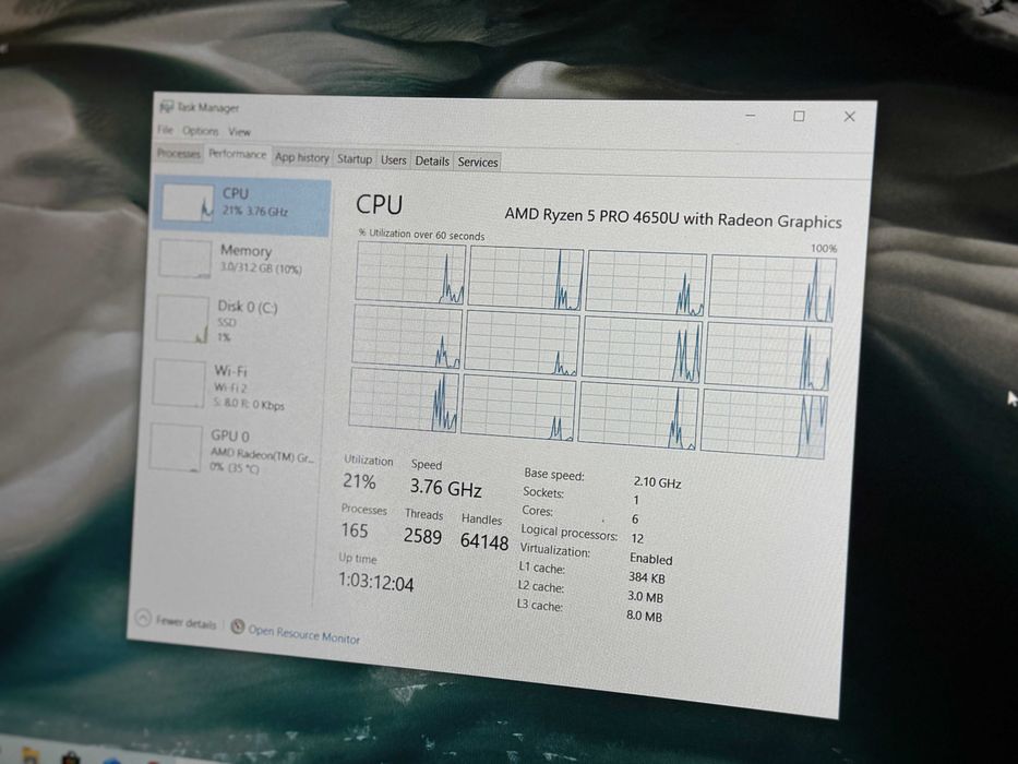 Лаптоп LENOVO THINKPAD T14 G1 AMD  14"/Ryzen 5 pro/16GB/256GB SSD/FHD