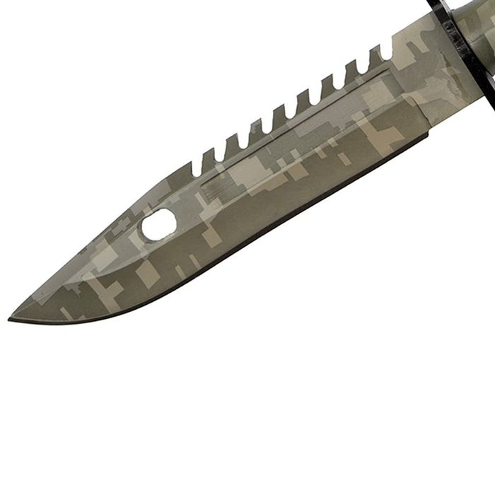 Cutit de vanatoare, Jungle Camo, verde, 32.5 cm, teaca inclusa