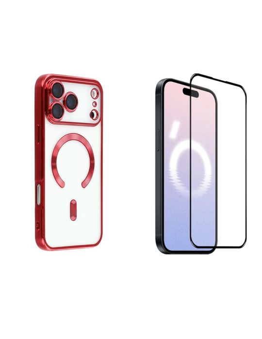 Iphone 17 AIR PRO MAX Husa Cercle Magsafe + Folie Sticla Clear Edge