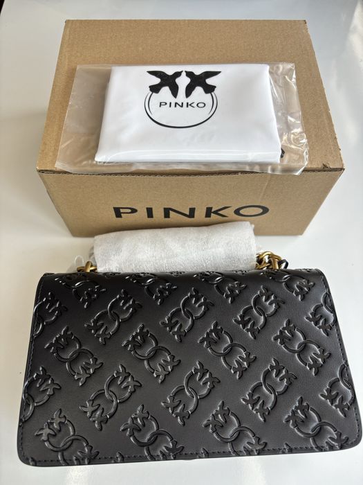 PINKO/ нова, черна, кожена чанта