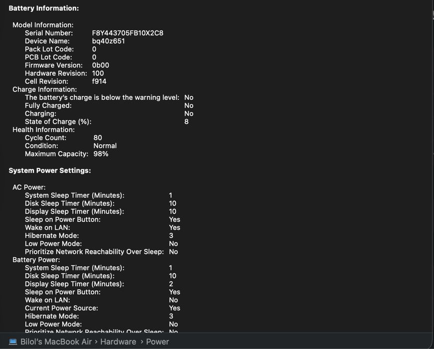 Macbook Air M2 256/16 gb ram