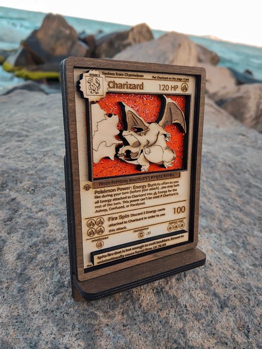 3D Дървени Карти / Yu-Gi-Oh! / Pokemon / MTG (20 € / бр.) + Стойка и кутия