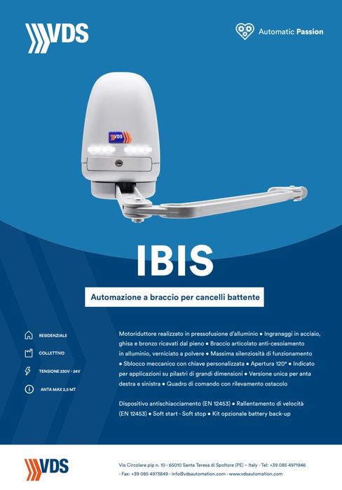 Автоматика за врати с крила на панти VDS IBIS