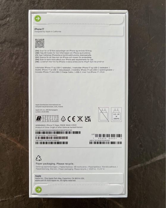 Iphone 17 256GB Sage Green Sigilat