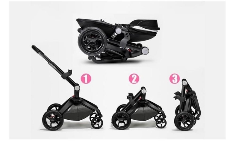 Детская коляска чёрного цвета