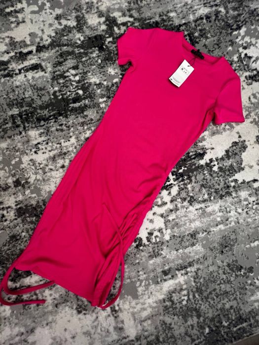 Платье розовое лапша