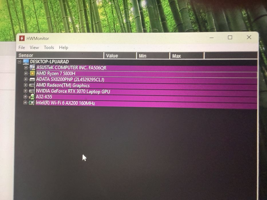 Asus TUF A15 R7 5800H RTX 3070