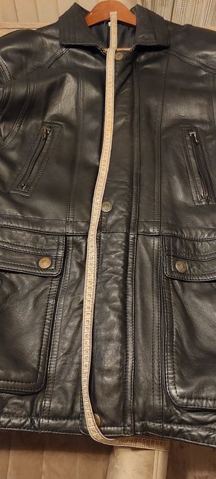 Haina din piele naturala, barbateasca, neagra, masura 52
