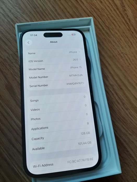 iPhone 15 – 98% Battery Health – Кутия и зарядно – Отлично състояние