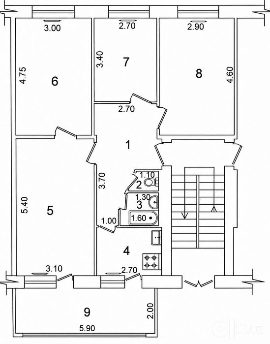 4 комнатная квартира Марказ-5 (Ц5)