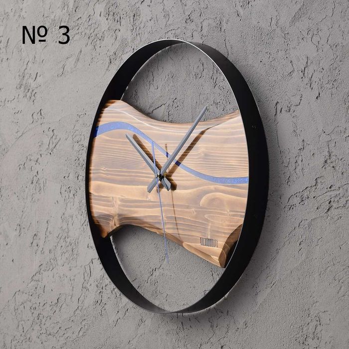 Ръчна изработка Дървен стенен часовник със смола - уникален подарък