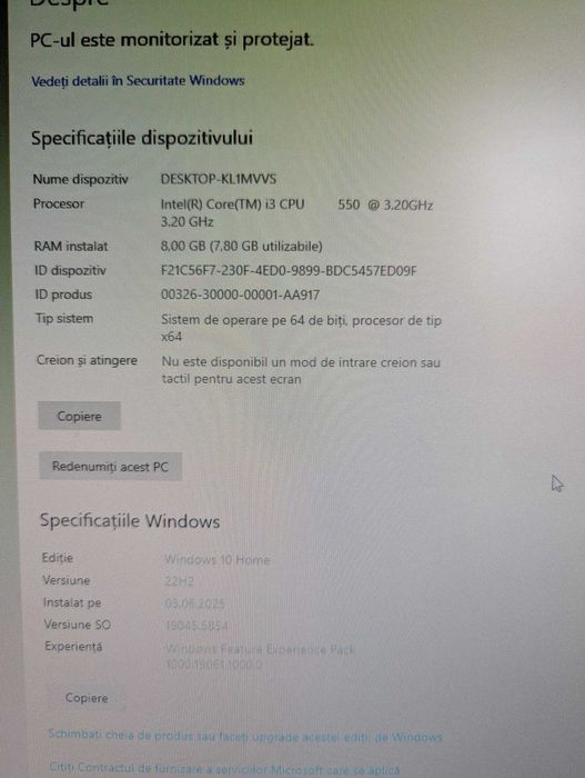Sistem PC complet HP Intel I3 3.2 GHZ, 8GB Ram + Monitor 18.5 LG