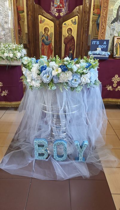 Decor floral botez fetiță