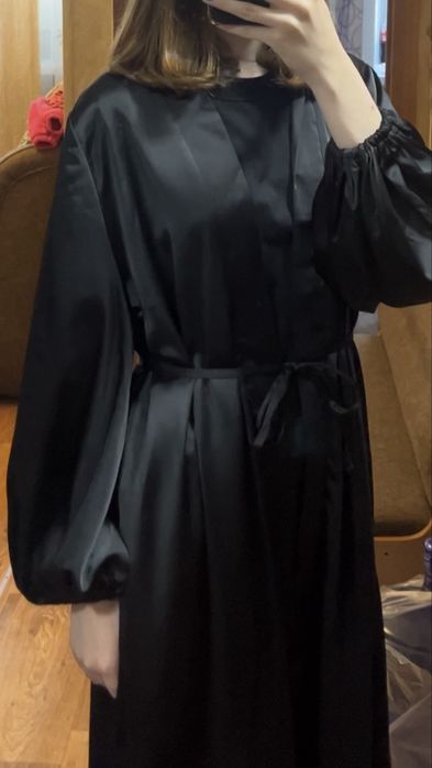 Атласная абайка черная