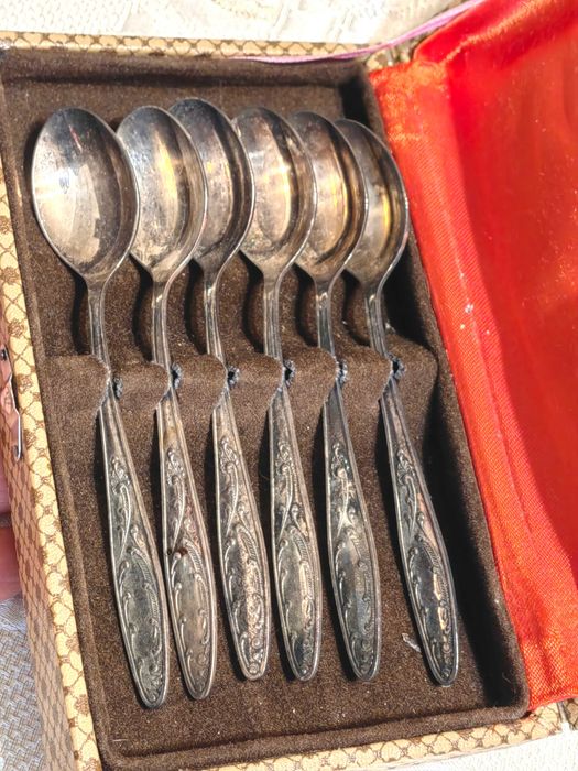 Прекрасен Комплект Оригинални Руски Соц СССР Мелхиор Лъжички 1970те г