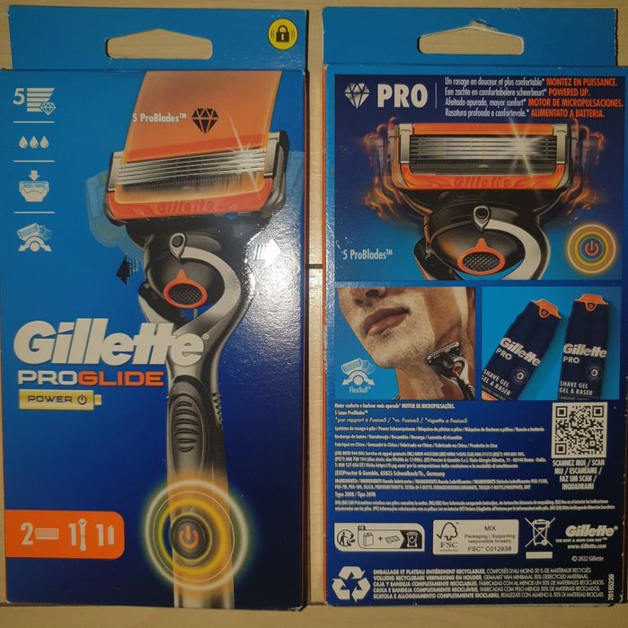 Aparat ras Gillette Proglide power cu 2  rezerve  nou
