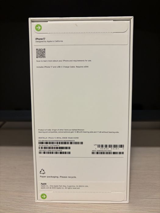iPhone 17 256GB white nou sigilat Garanție