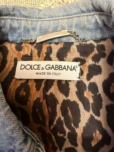 Geaca denim DG cu captuseala animalprint