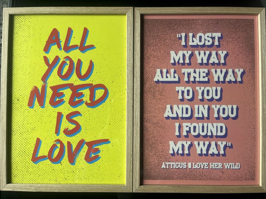 Подарък -  картина принт плакат с рамка love