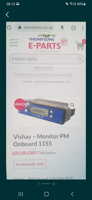 Sistemul BulkWeigh Vishay-PM Onboard 1155