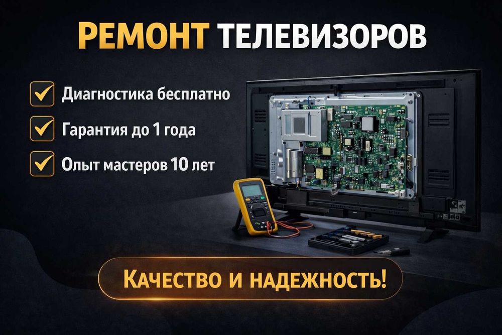 Ремонт телевизоров! Гарантия качества, выезд на дом, опыт более 20 лет