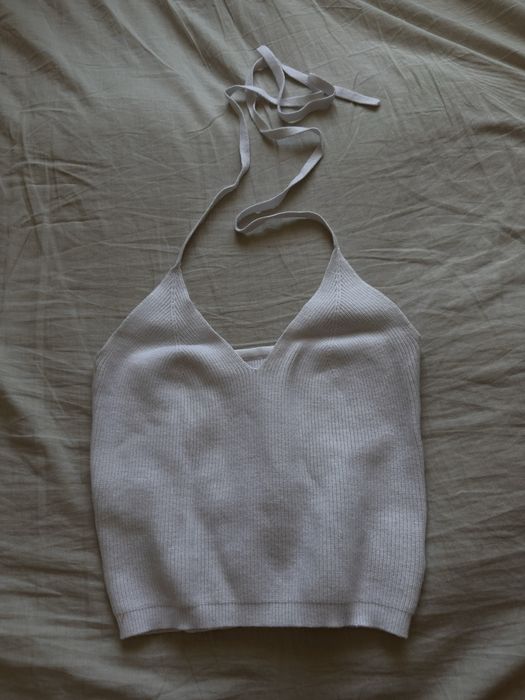 Женская одежда, белый топ на завязках