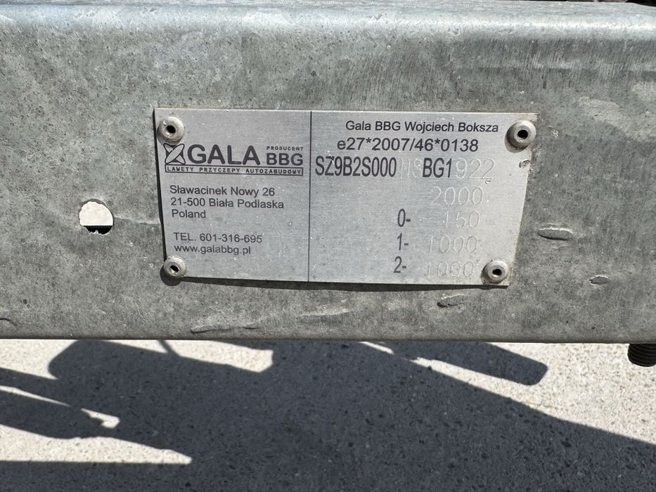 Remorca platforma auto 2000 kg Gala An 2023