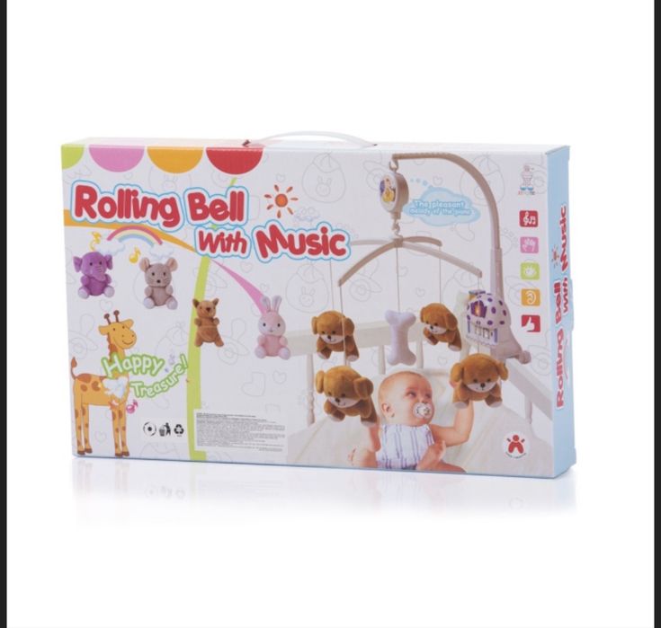 Музикална играчка за детско легло Чиполино Сини зайчета