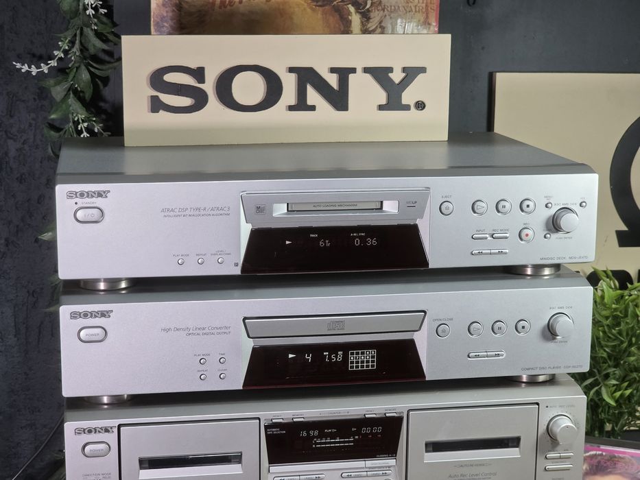 Linie audio SONY, amplificator, cd-player, dublu deck ,minidisc MD,