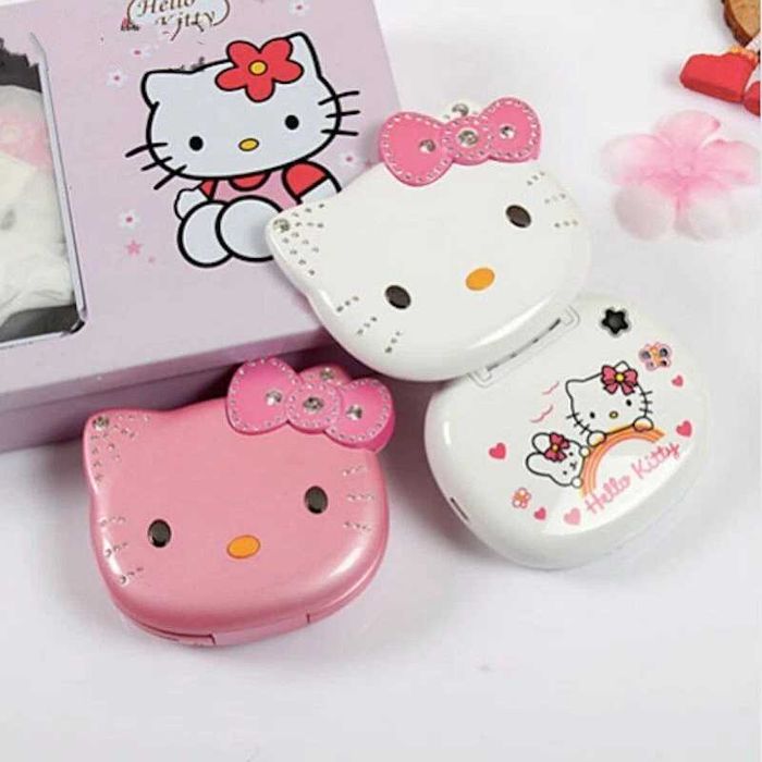 Hello Kitty Розов Телефон за Момиче, Камера, Подарък, с локация, детски телефон с капаче, за дете, Хелоу Кити