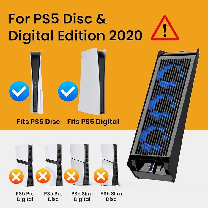 Cooling Fan for PS5 Accessories/Cooler pentru PS5 alb/negru